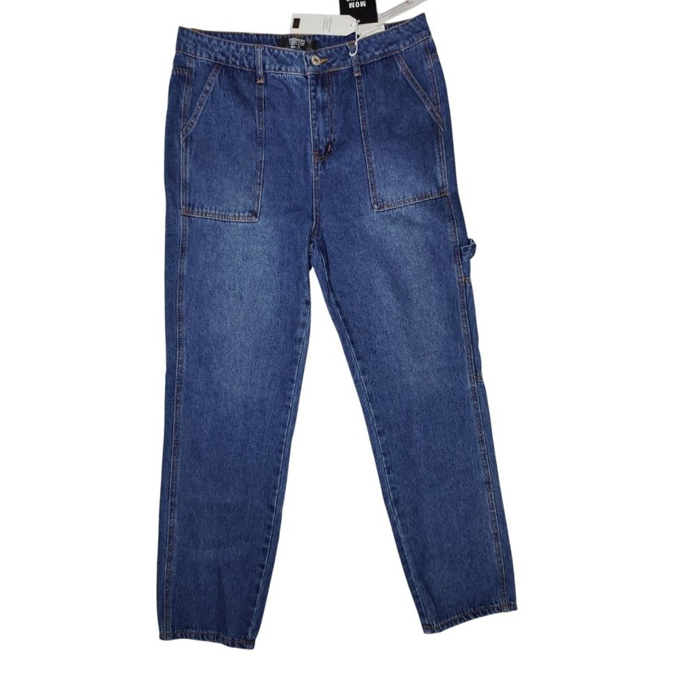 Monkey Ride Carpenter Mom Jeans Medium Wash‎ High Rise Lightly Tapered 11 NWT
